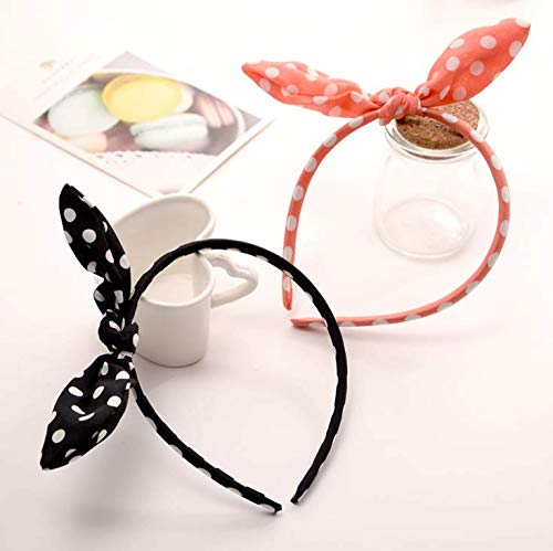 Dusenly 6-Piece Women's Fashion Bow Knot Hairbands - Polka Dot Headbands for Women & Girls, Hair Accessories for Daily Wear, Parties & Special Occasions