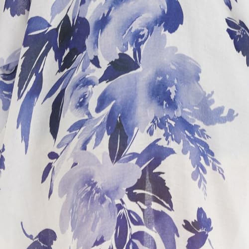Kc43 White Blue Floral