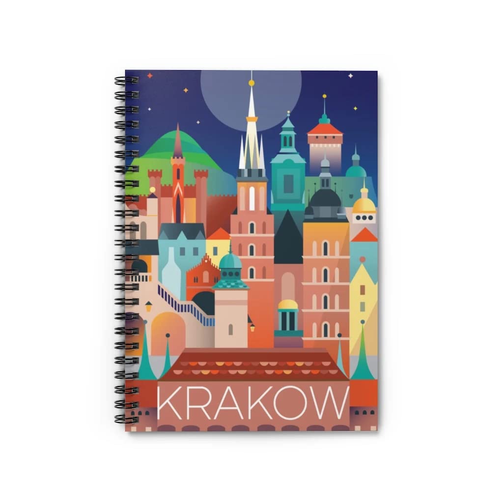 KRAKOW JOURNAL Spiral Notebook - Lined Writing Notebook for School, Office & Travel - 100 Pages, Durable Cover, Perfect for Notes, Journaling & Sketching