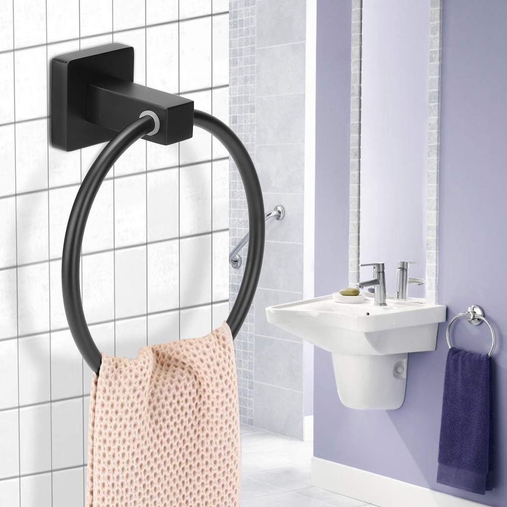 Premium Stainless Steel Towel Hook & Ring Set - Rustproof Wall Mounted Bathroom Accessories for Home, Hotel, Spa & Gym - Durable & Stylish Storage Solution