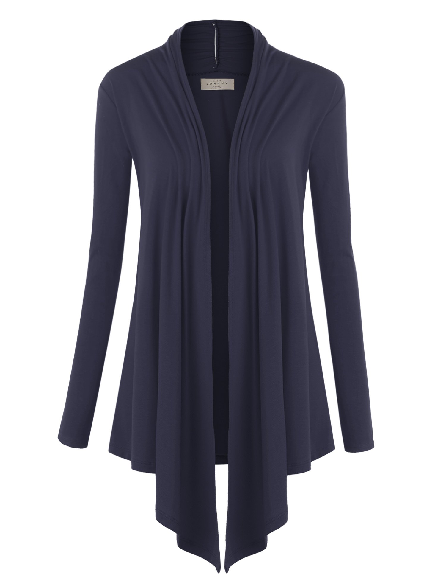 CTC Women's Draped Open-Front Cardigan Sweater - Soft Long Sleeve Lightweight Knit Wrap Cover Up - Made in USA - Perfect for Office, Date Night & Casual Outfits