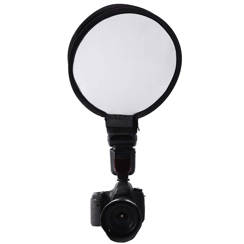 40cm Portable Round Flash Diffuser Softbox with Adjustable Hook & Loop Strap - Perfect for Product Photography, Portraits, Studio Lighting, YouTube Videos & On-Location Shoots