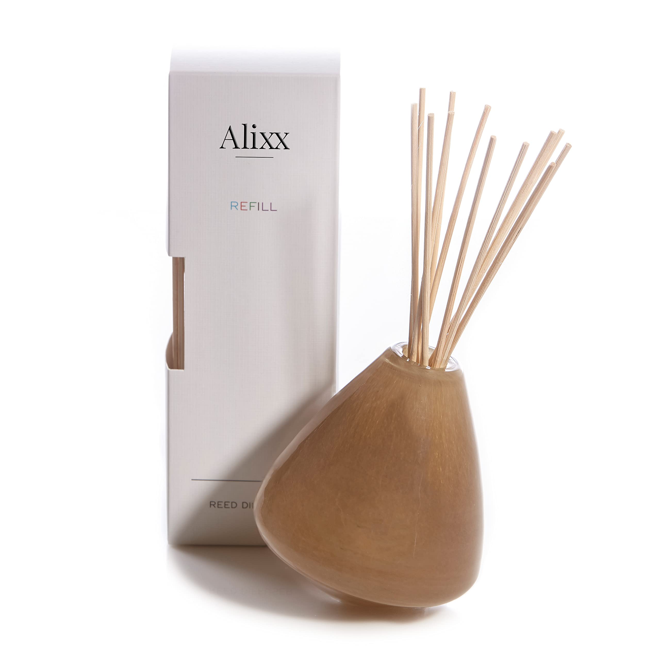 Alixx Wood & Incense Essential Oil Diffuser - Beige Glass Aromatherapy for Home, Office, Yoga & Spa Relaxation