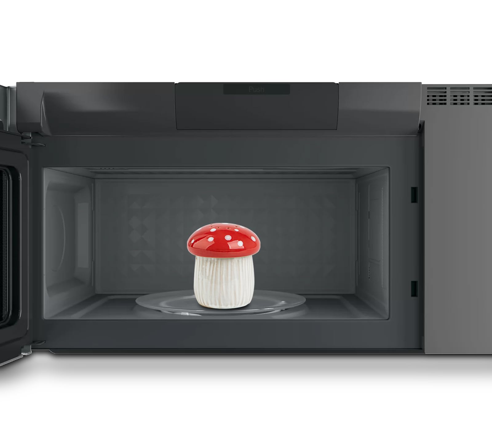 Ceramic Microwave Cleaner with Steam - Fast & Easy Oven & Kitchen Appliance Cleaner - Red Mushroom Design for Microwave, Oven, Stove & Countertop Cleaning - Perfect for Busy Kitchens & Deep Cleaning