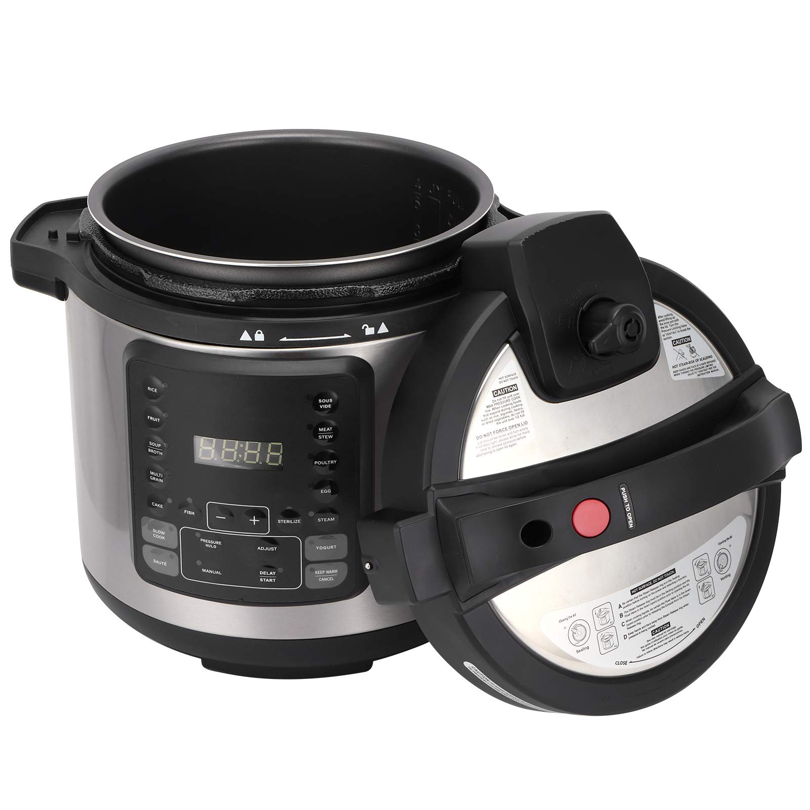 DONN 6L Electric Pressure Cooker & Air Fryer Combo, 120V Multi-Cooker with Slow Cook, Rice Cook, Steam Functions | Perfect for Home Kitchen, Meal Prep & Healthy Cooking