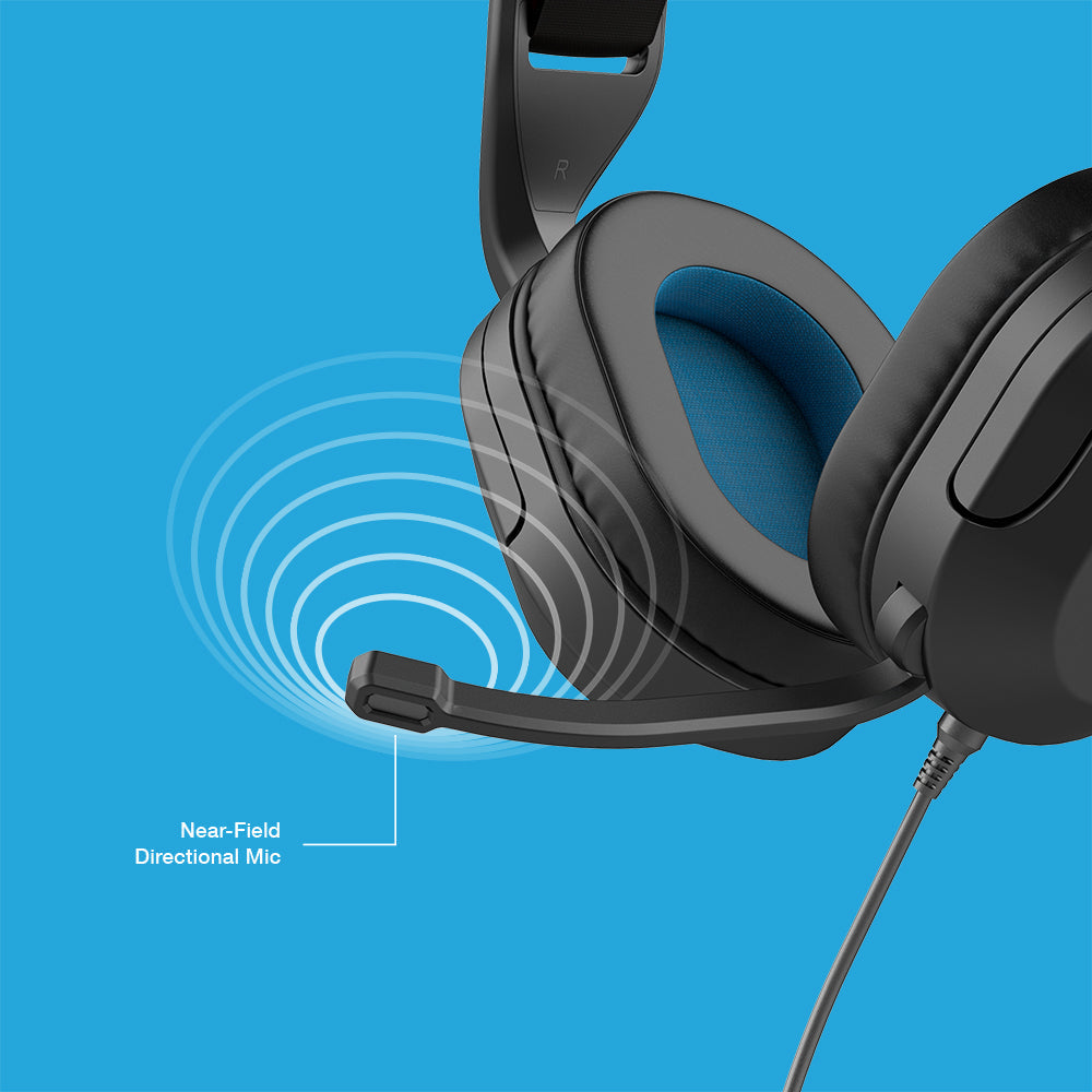 Nightfall Wired Gaming Headset with Noise Cancellation - Black | PC, PS4, PS5, Xbox Compatible for Immersive Gaming Experience