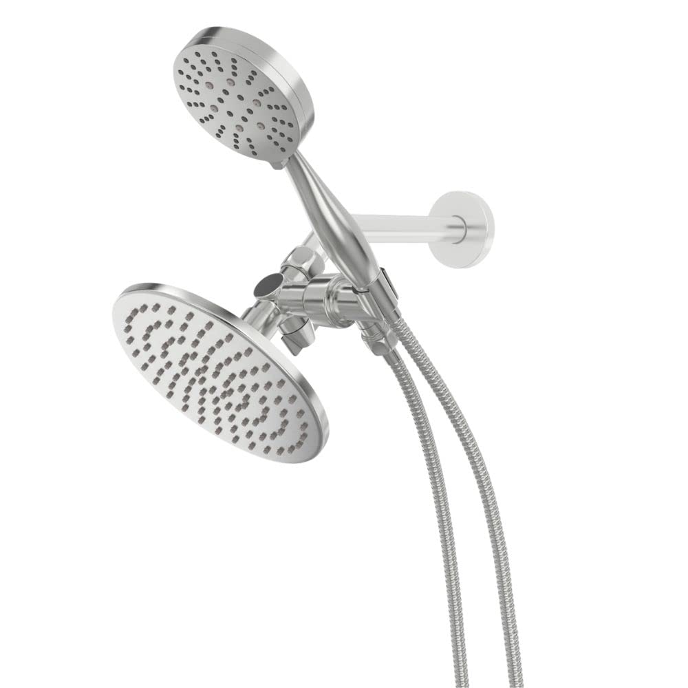Premium All-Metal Dual Shower Head Set with 3-Spray Handheld & 8