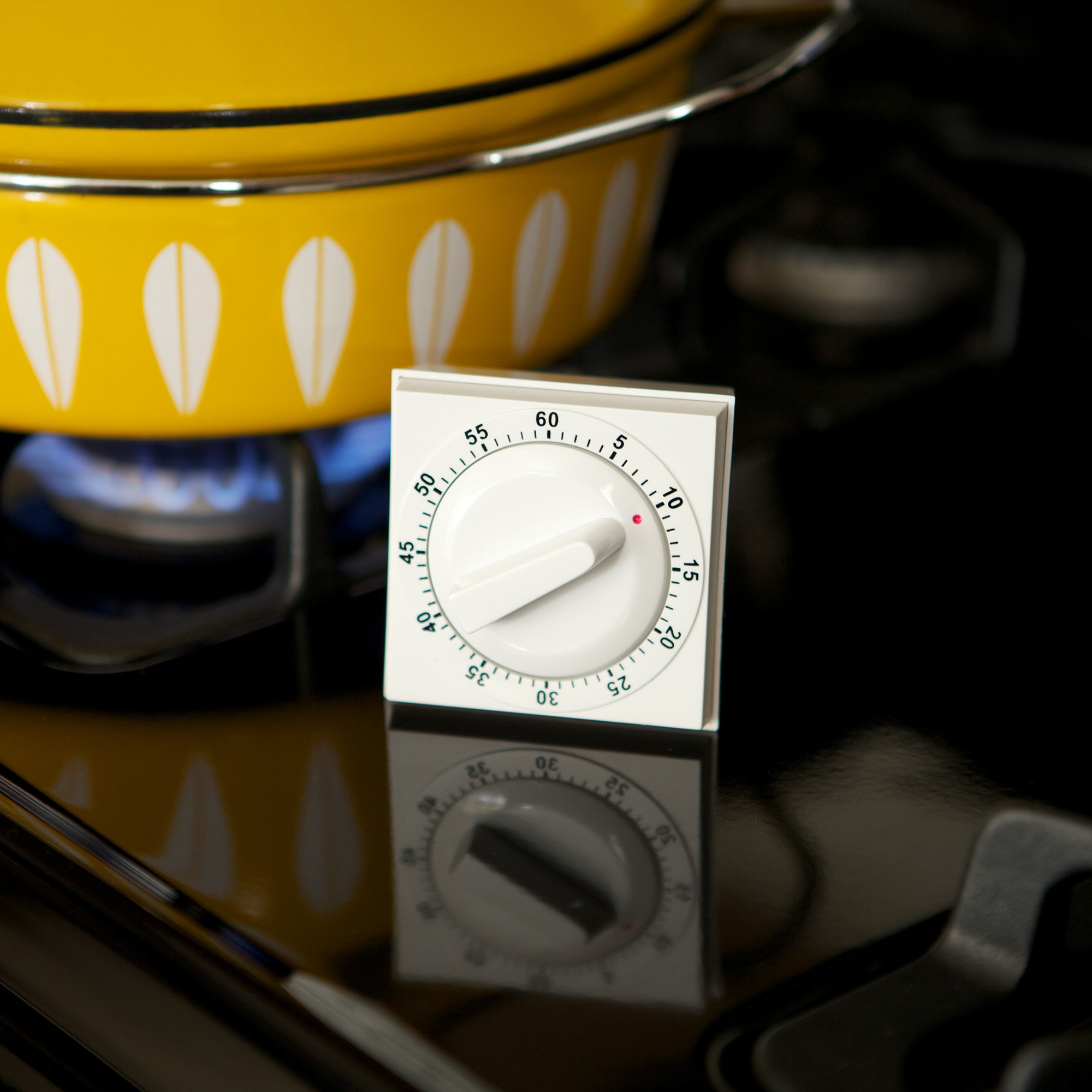 Fox Run Square Kitchen Timer - 60 Minute Countdown, 2 x 2.75 x 3 Inches, White - Perfect for Baking, Cooking, Classroom & Office Use