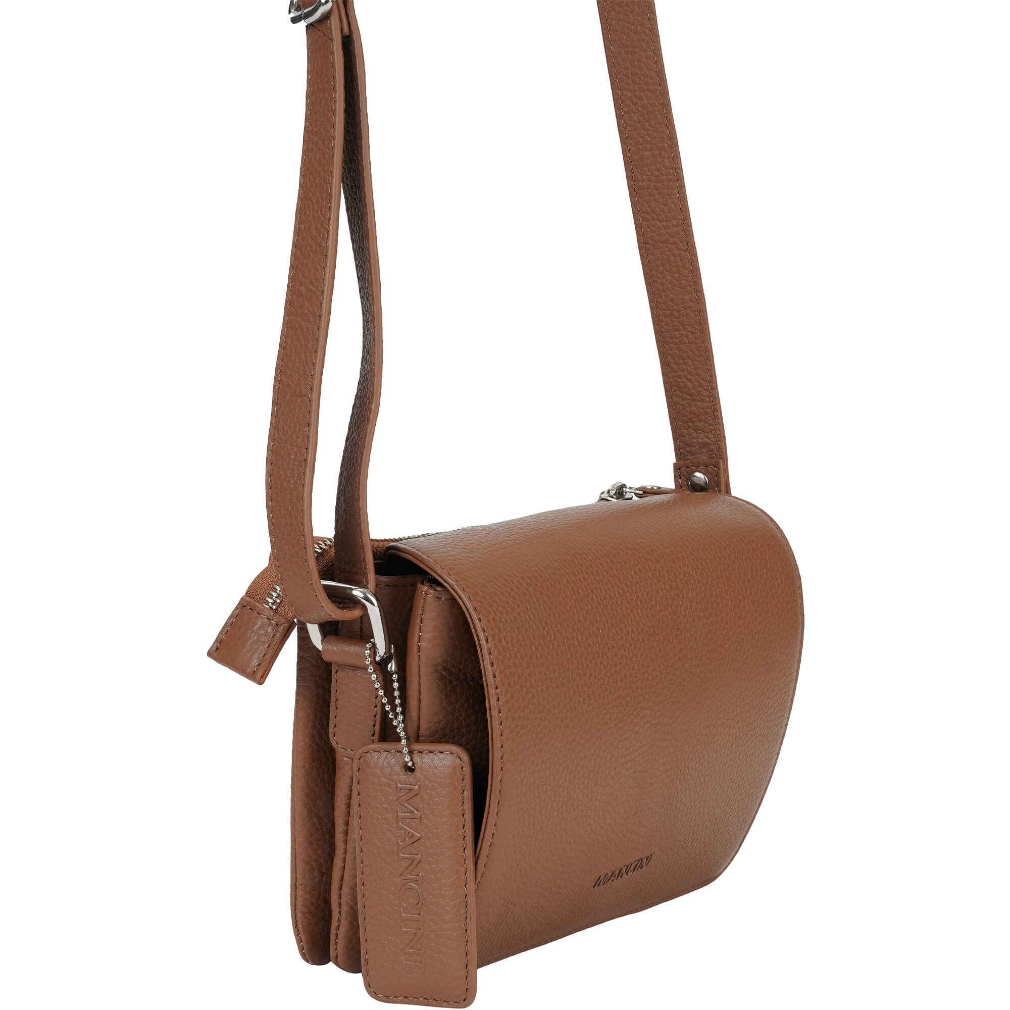 Mancini Pebbled Leather Connie Small Crossbody Handbag for Women - Stylish & Compact Purse for Everyday Use, Travel & Shopping