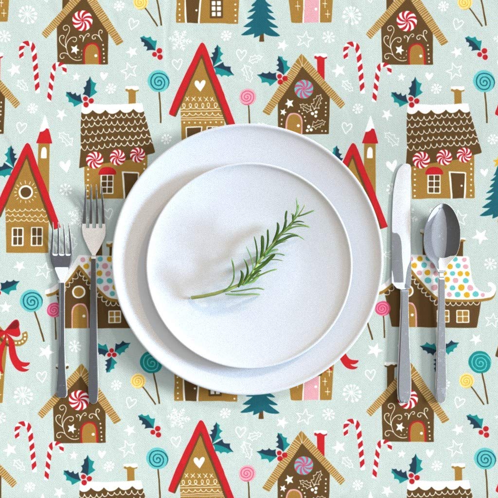 Custom Gingerbread Village Christmas Tablecloth - 70