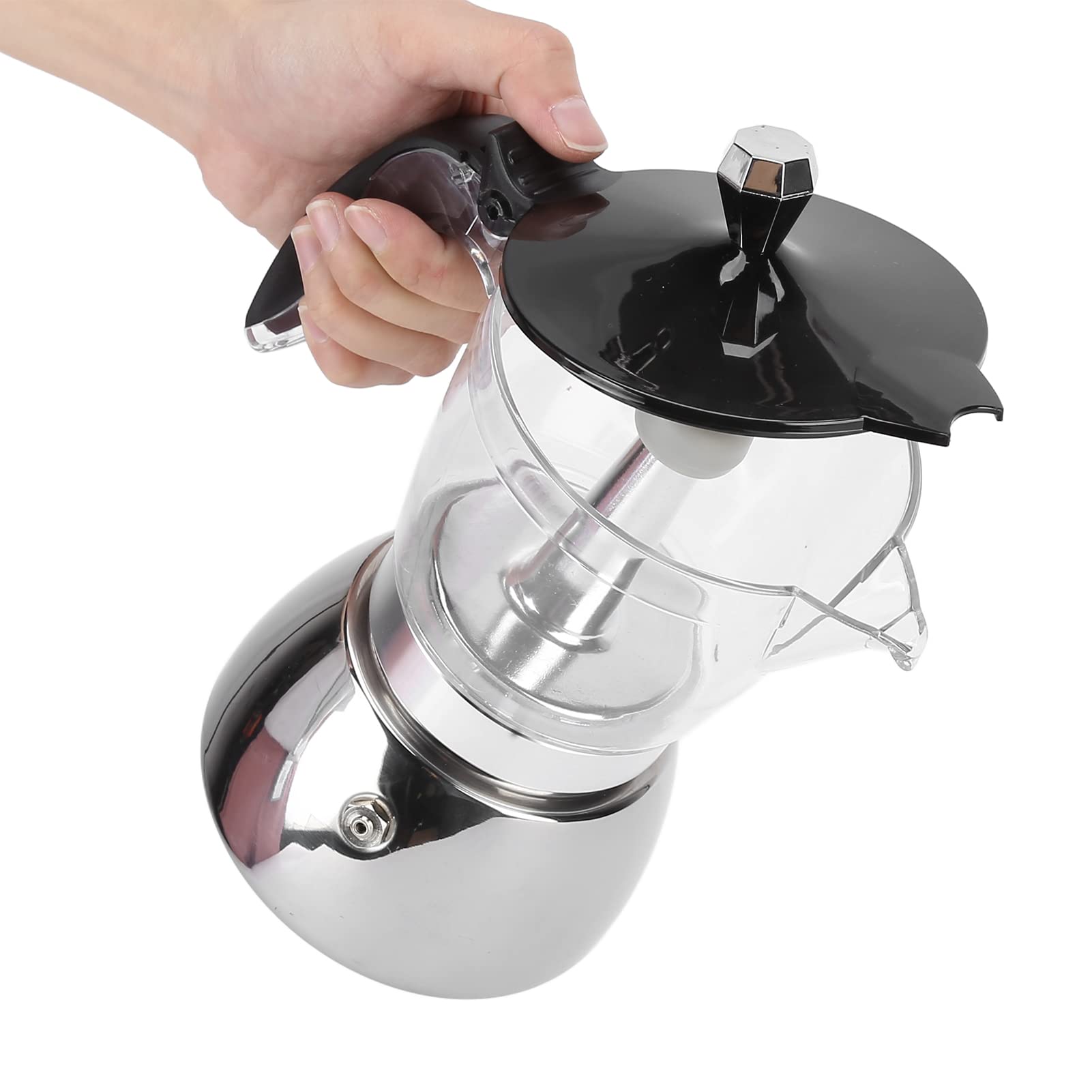 Stovetop Espresso Maker - 6 Cup Stainless Steel Moka Pot, Italian Octagonal Coffee Maker for Home Brewing - Perfect for Espresso, Latte & Cappuccino at Home or Camping