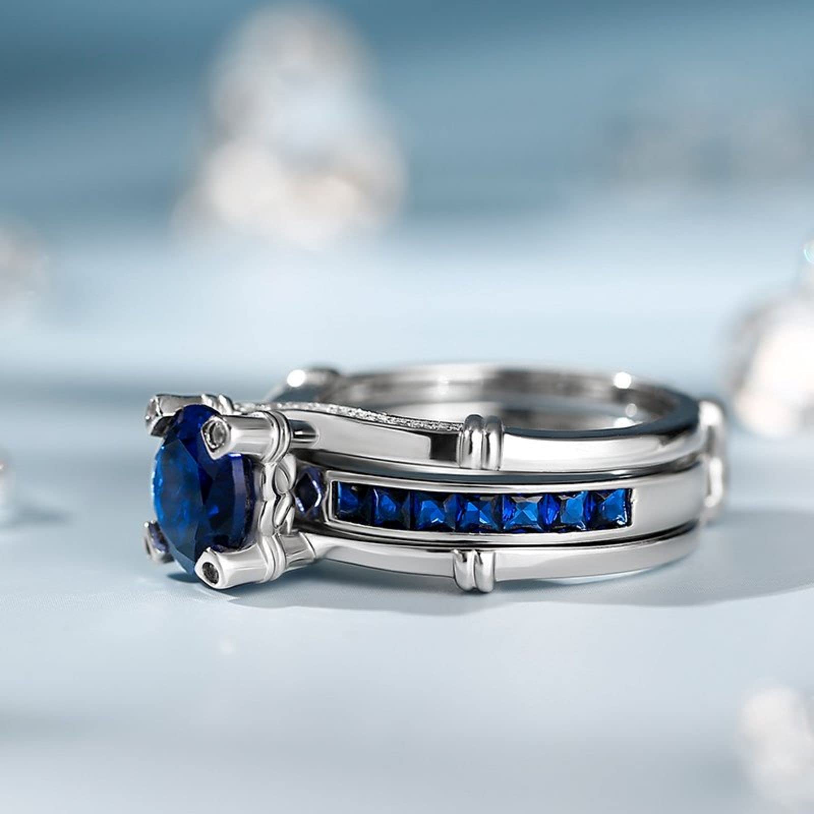 Jeulia Diamond Band Rings for Women - Sterling Silver CZ Interchangeable Ring Sets for Wedding, Engagement, Anniversary & Promise - Perfect Bridal Jewelry Gift for Her (Ideal for Proposals, Vow Renewals & Special Occasions)
