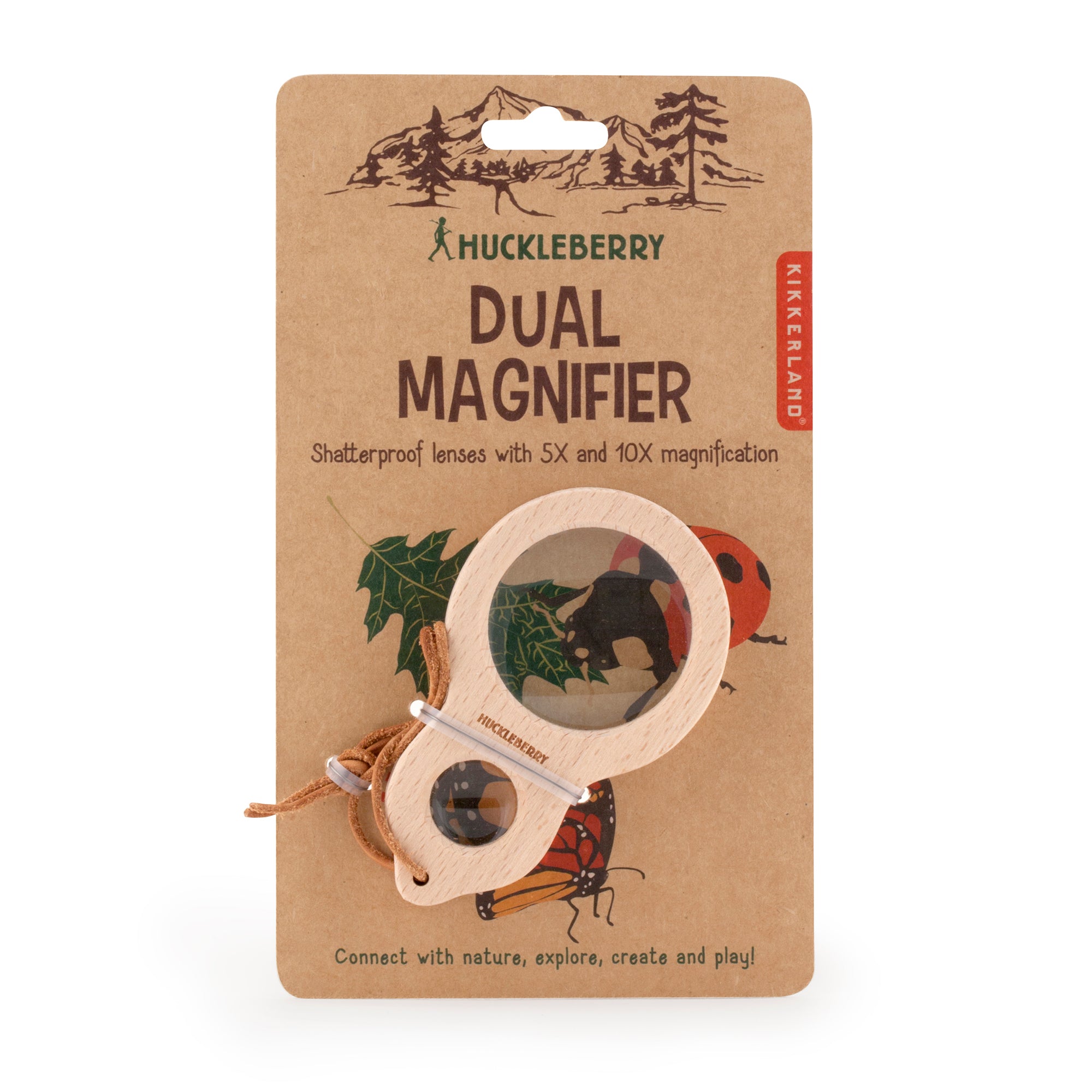 Huckleberry Dual Magnifier - 2X & 5X Magnifying Glass for Reading, Crafts, Jewelry & Coin Inspection - Perfect for Seniors, Hobbyists & Collectors