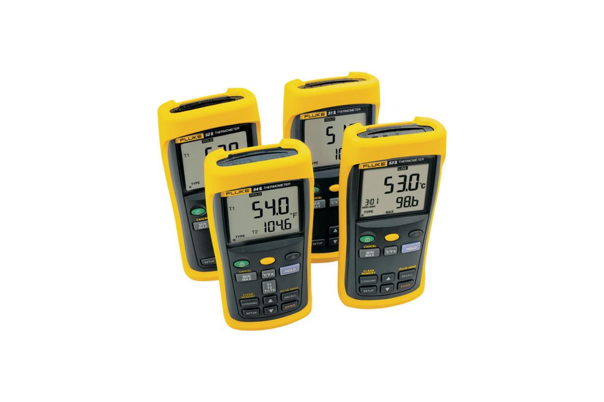 Fluke 53 II B 50Hz Single Input Digital Thermometer with Data Recording - Industrial Temperature Measurement for HVAC, Food Processing & Laboratory Use