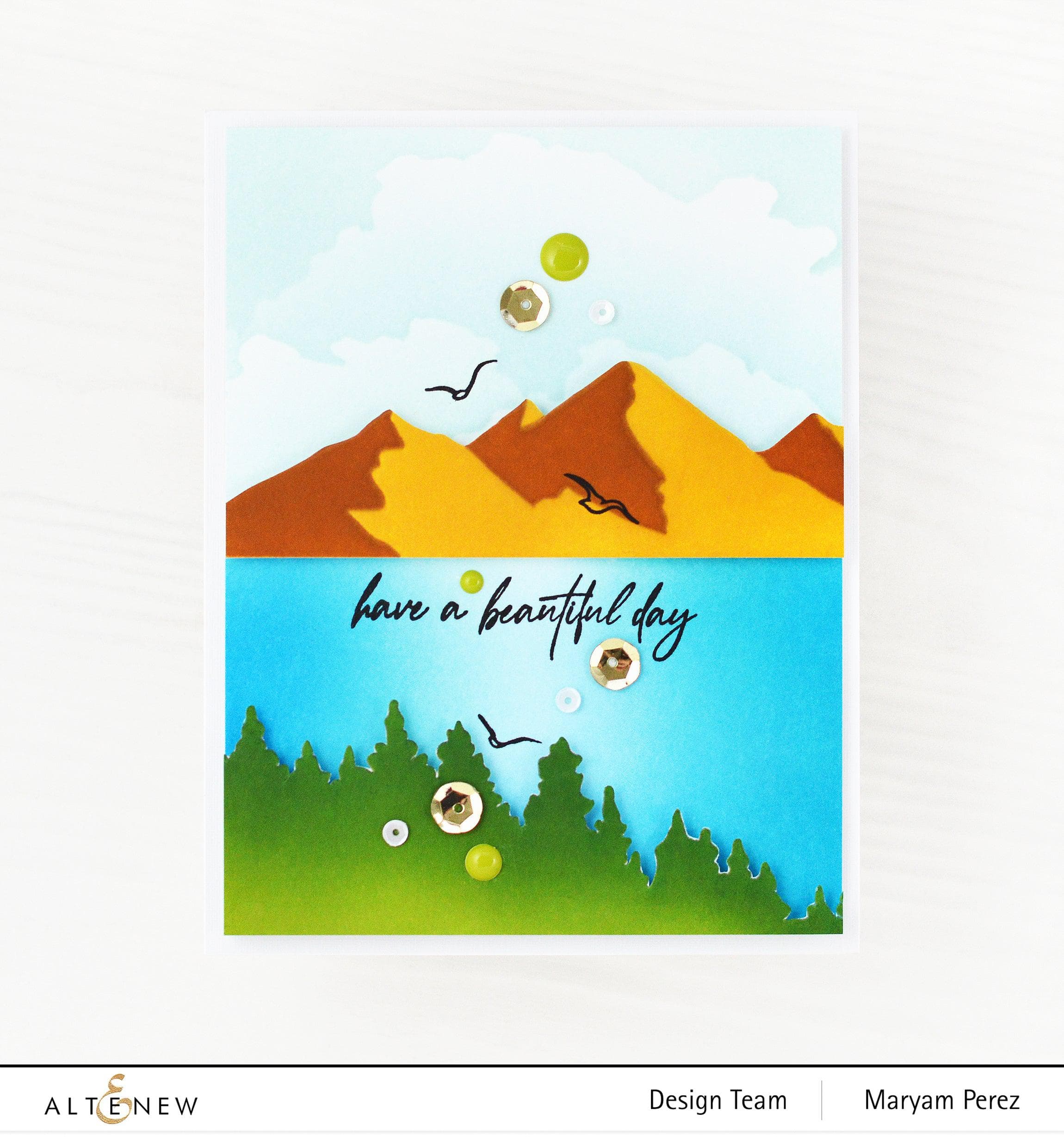 Mountain Scene Stencil for Painting - DIY Wall Art, Wood Signs & Home Decor - Perfect for Crafting, Scrapbooking & Decorative Projects