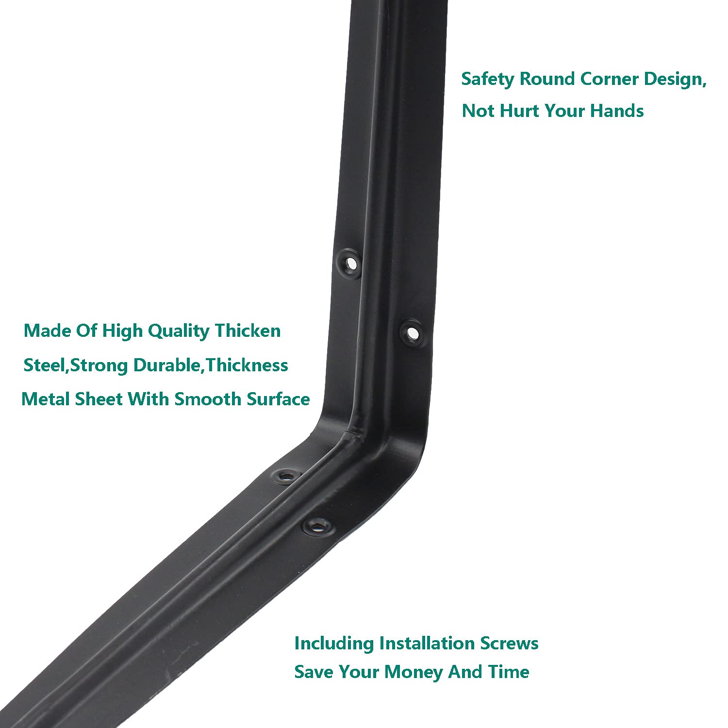 4 Pack Heavy Duty Metal Floating Shelf Brackets - ULIFESTAR Rustic Farmhouse Decorative Iron L Brackets with Screws, Wall Angle Corner Braces for Wood Shelves - Perfect for Home Office, Kitchen, Bathroom & Garage Storage Organization