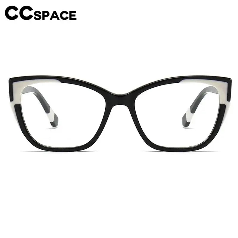 CCspace Unisex Full Rim Large Square Acetate Eyeglasses Frame 56940 - Stylish & Durable for Work, Reading & Everyday Wear