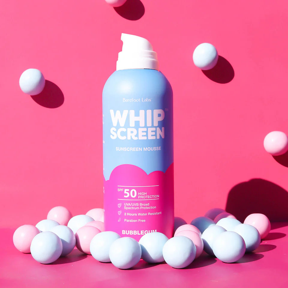 WhipScreen™ SPF 50 Sunscreen Mousse - Lightweight Non-Greasy Sun Protection for Face & Body | Bubblegum Scent | Perfect for Beach, Pool & Outdoor Activities