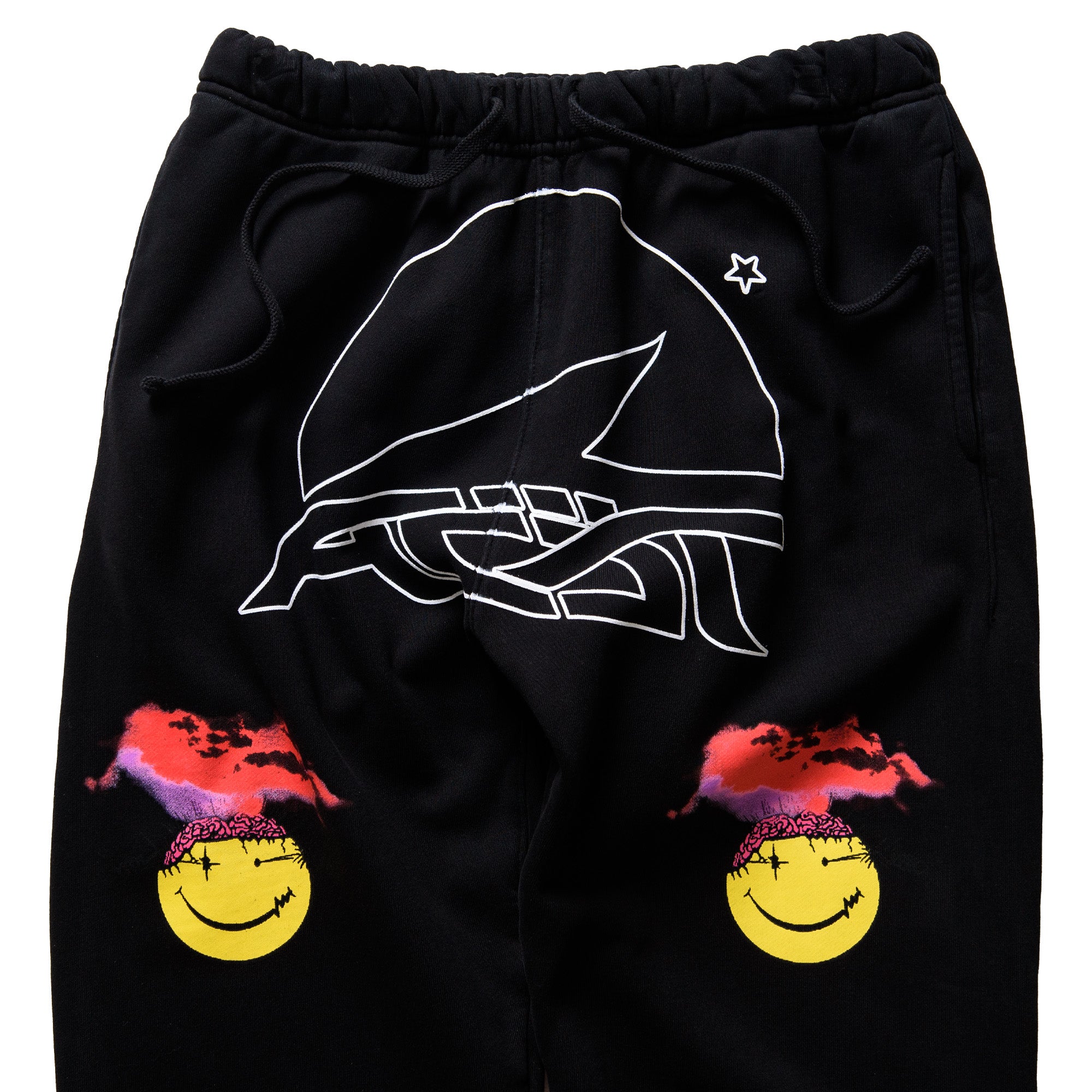 Always On Tour Smiley Sweatpants for Women - Black Joggers with Smiley Face Print | Perfect for Casual Wear, Gym, Lounge & Travel