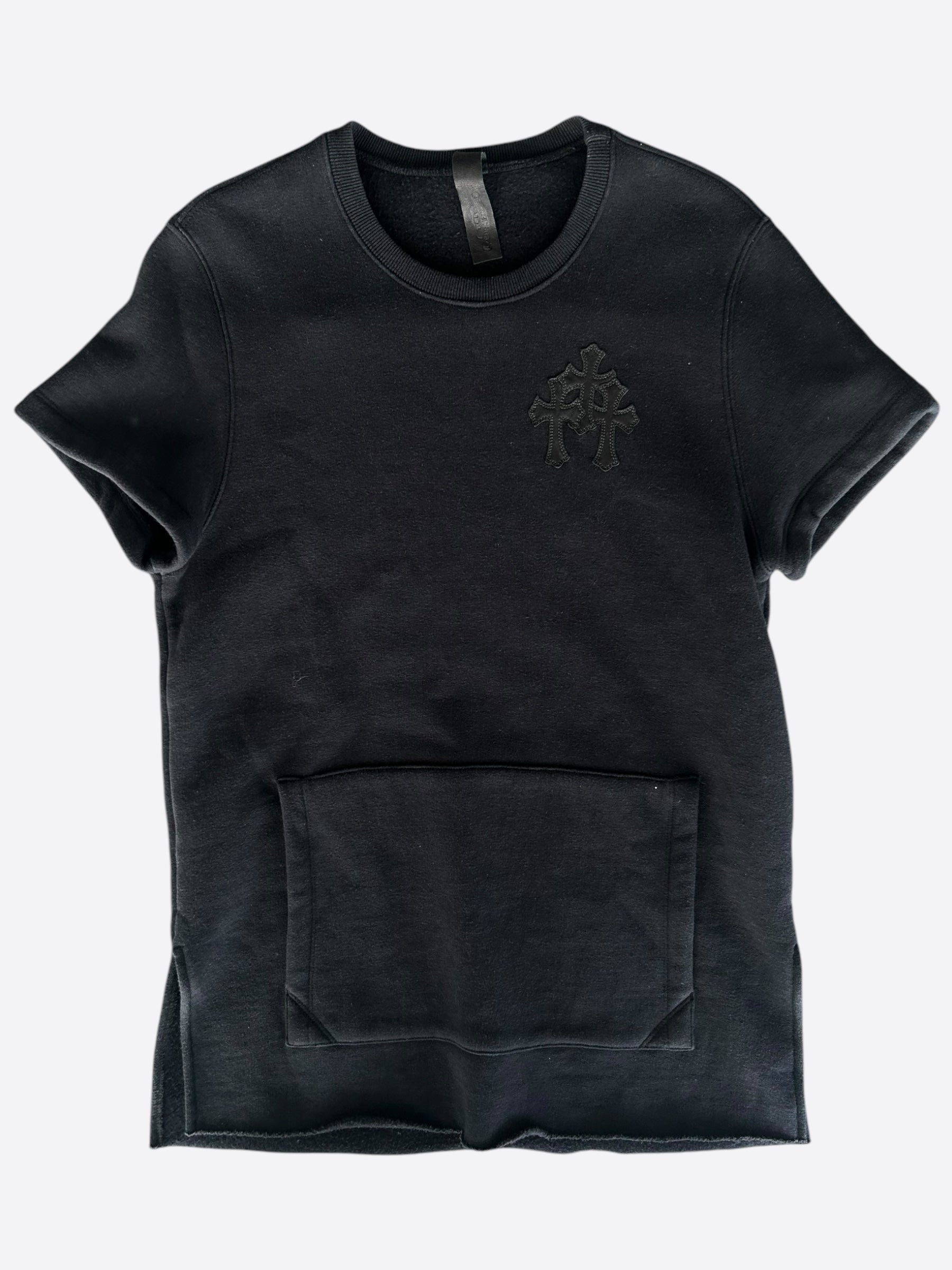 Chrome Hearts Black Leather Triple Cross Sweater T-Shirt | Gothic Fashion | Streetwear Style | Perfect for Casual Wear & Night Out