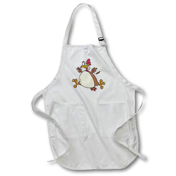 3D Printed Crazy Chicken Hen Cartoon Apron - Funny Kitchen Apron for Cooking, Baking & BBQ - Perfect for Home Chefs & Gift Giving