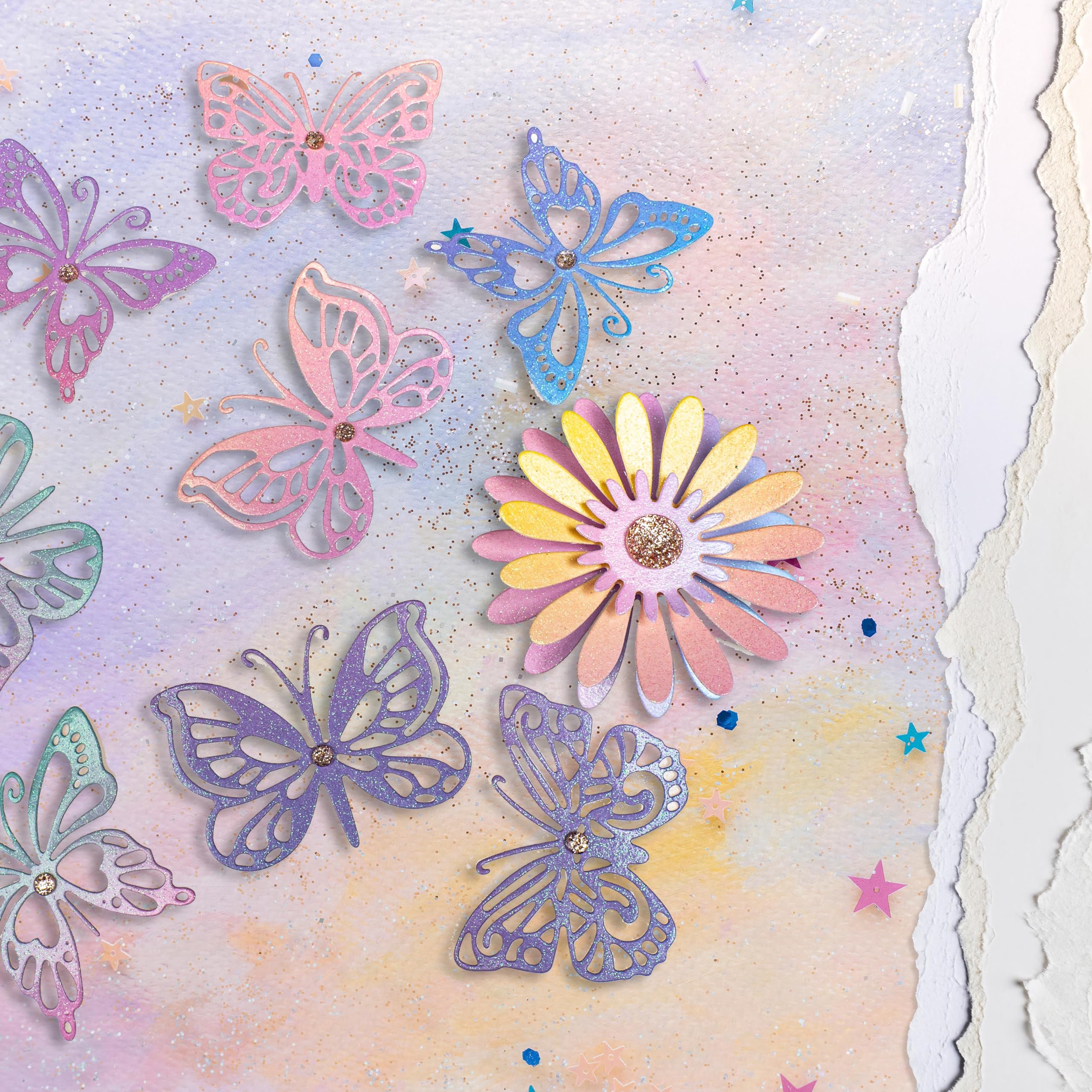36 Sheets 12x12 Glitter Ombre Cardstock Paper - Pastel Scrapbooking Supplies for Card Making, Journaling, Origami, DIY Crafts - Perfect for Spring Decorations & Scrapbook Albums