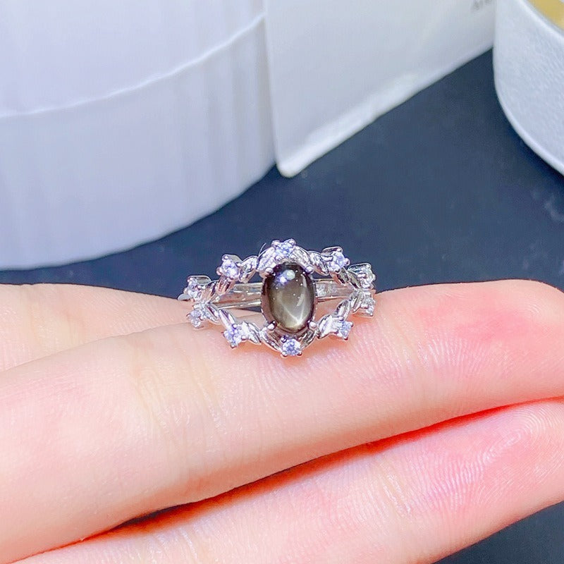 Starry Night Star Sapphire Rings for Women – Elegant Blue Gemstone Jewelry Gift for Birthday, Anniversary & Special Occasions