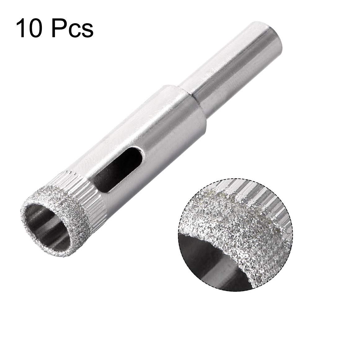 10mm Diamond Drill Bits Hole Saws - Pack of 10 for Glass, Tile, Porcelain, Marble, Ceramic, Bottles, Pots & Brick - Perfect for DIY Projects, Home Renovations & Crafting