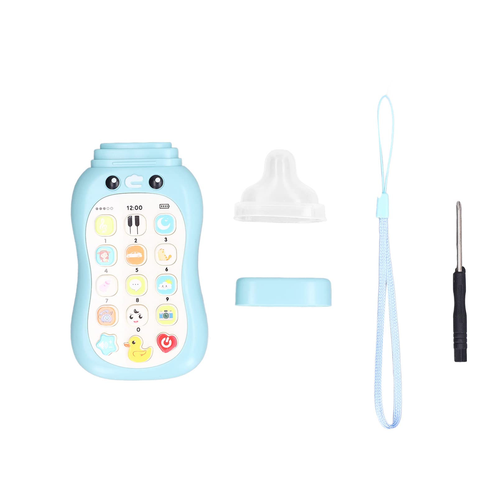 Portable Baby Learning Cell Phone with Pacifier - Educational Toy for Infants & Toddlers - 15 Interactive Functions (Weather Sounds, Piano Music) - Early Learning Mobile Phone Toy - Perfect for Home, Travel & Daycare Playtime