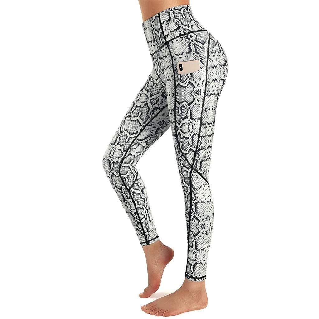 Jedewomi High Waisted Yoga Pants for Women - Soft Tummy Control Workout Leggings with Leopard Print | Perfect for Gym, Running & Casual Wear