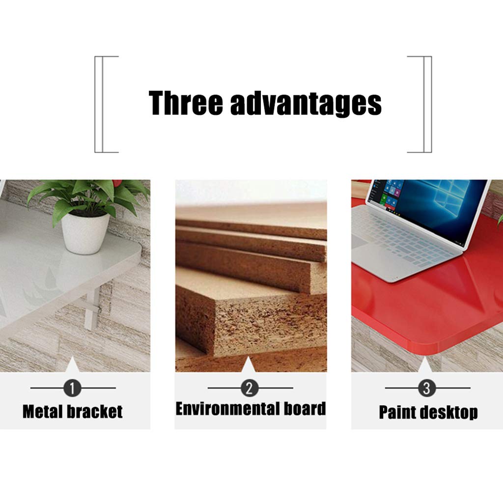 Foldable Wall-Mounted Workspace Organizer - Multi-Functional Wooden Desk for Kitchen, Dining & Home Office | Space-Saving Computer Laptop Table for Small Apartments & Compact Living Spaces