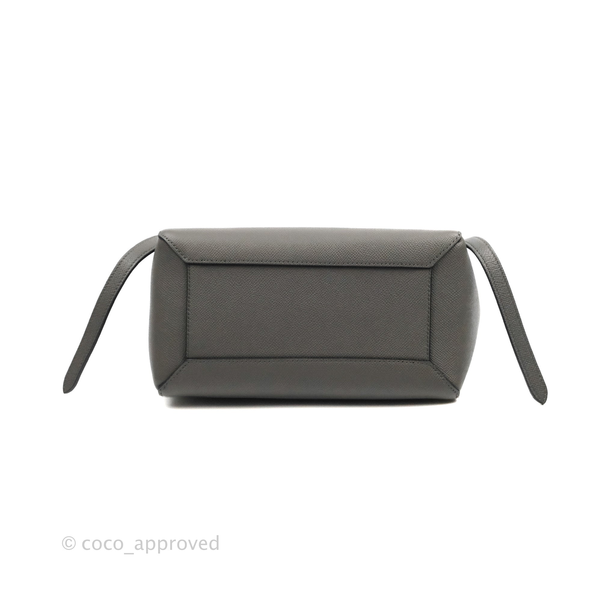 Celine Micro Belt Bag in Grey Grained Calfskin with Gold Hardware - Luxury Crossbody Bag for Women, Perfect for Work, Travel & Everyday Use