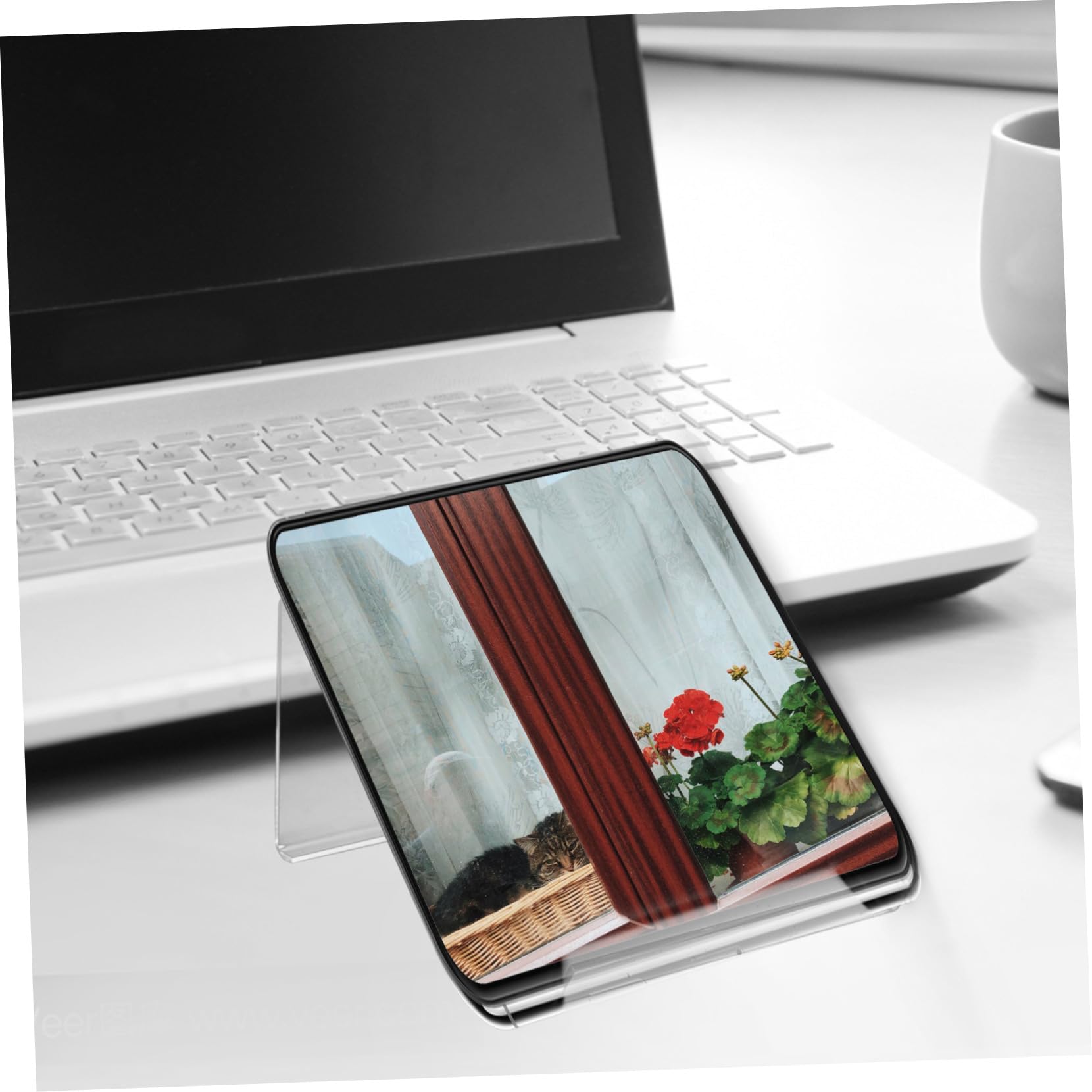 EXCEART Clear Acrylic Phone Stand & Tablet Holder - Adjustable Desk Cradle for iPhone, Samsung, Office & Home Use (Perfect for Video Calls, Reading & Workspace Organization)