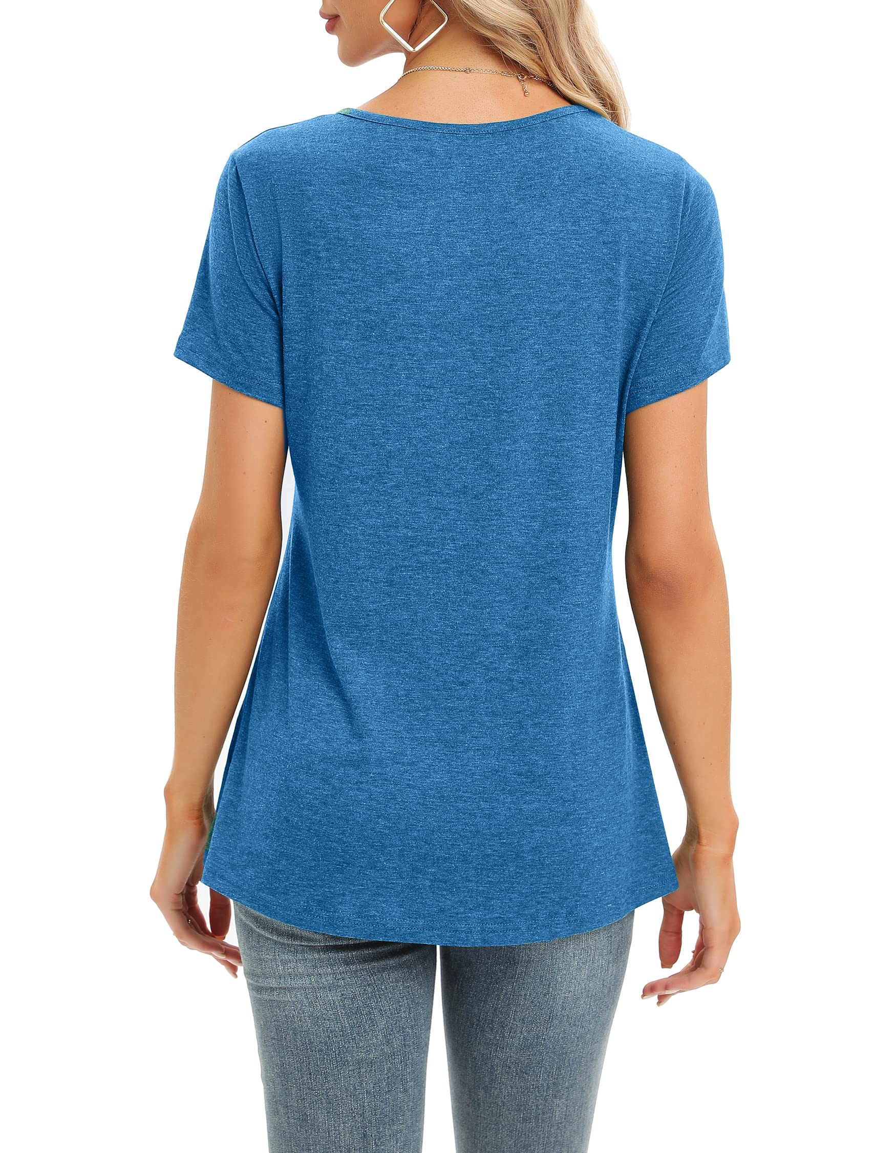 MOQIVGI Women's Casual Summer Short Sleeve T-Shirt - Scoop Neck Cute Trendy Blouse for Daily Wear, Office & Outings | Breathable Comfort Top for Hot Weather