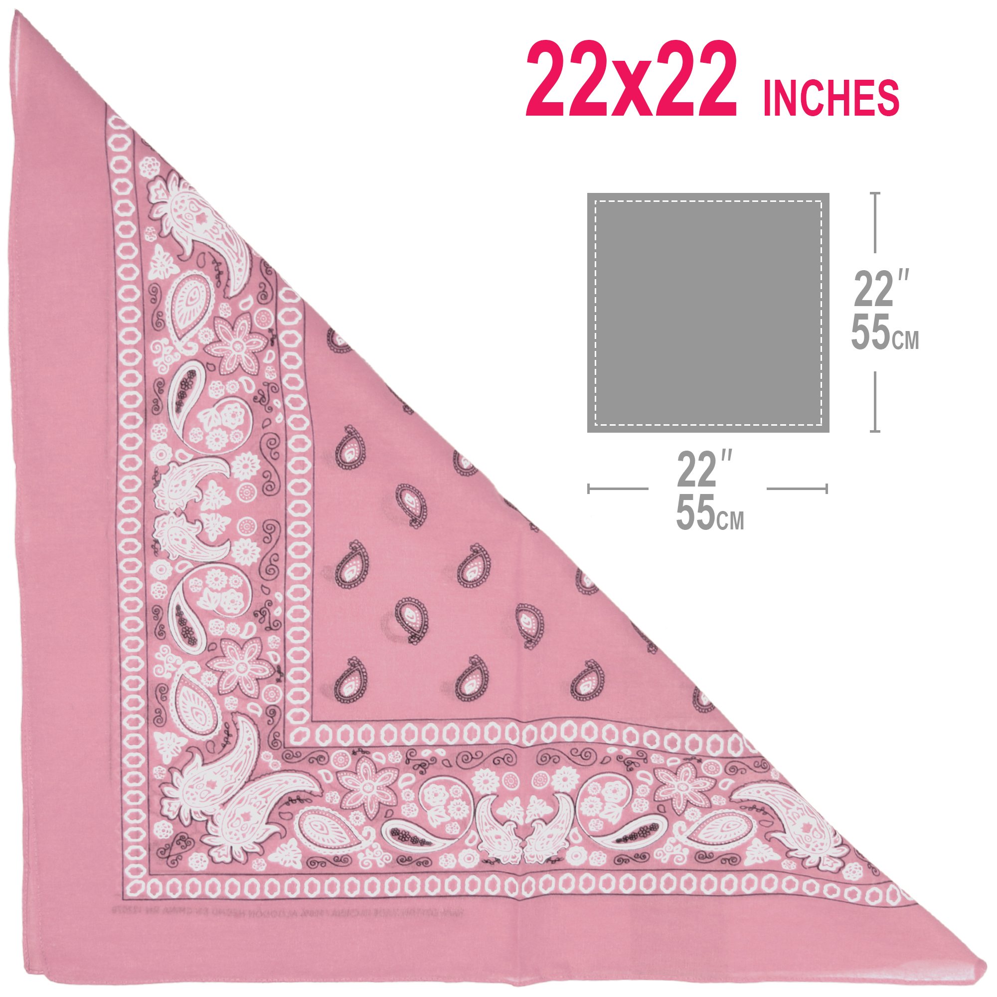 12-Pack Baby Pink & Blue Bandanas - Gender Neutral Baby Shower Decorations for Boys & Girls (Pink Paisley Design) - Perfect for Baby Showers, Birthday Parties & Photo Props
