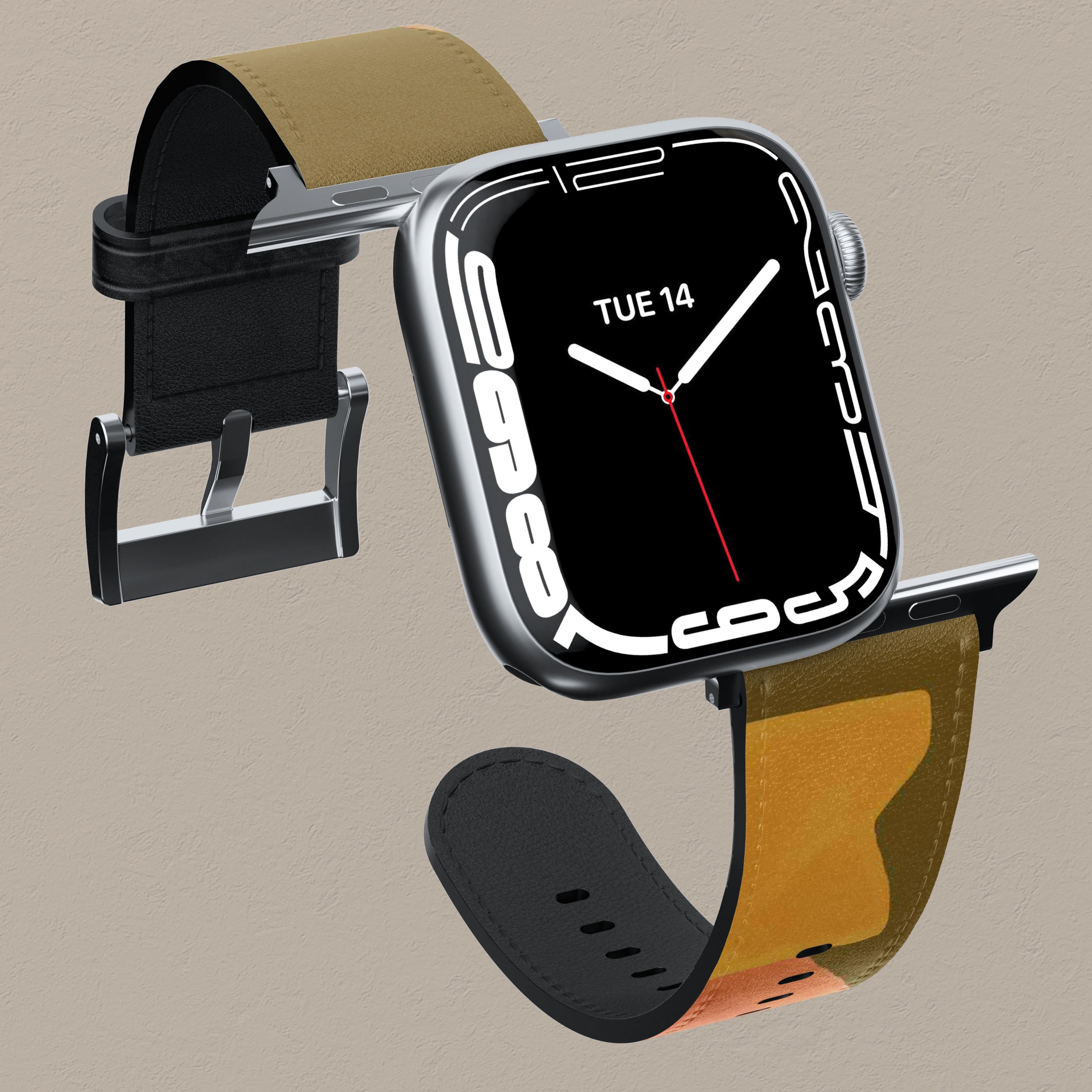Olive Green Zen Watercolor Apple Watch Band - Soft Silicone Strap for Women & Men - Perfect for Yoga, Workouts & Everyday Wear