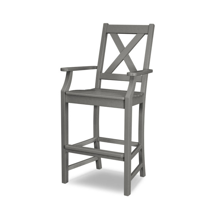 POLYWOOD Braxton Bar Arm Chair - Weather-Resistant Outdoor Dining Chair for Patio, Deck, or Poolside - Durable & Comfortable Seating Solution