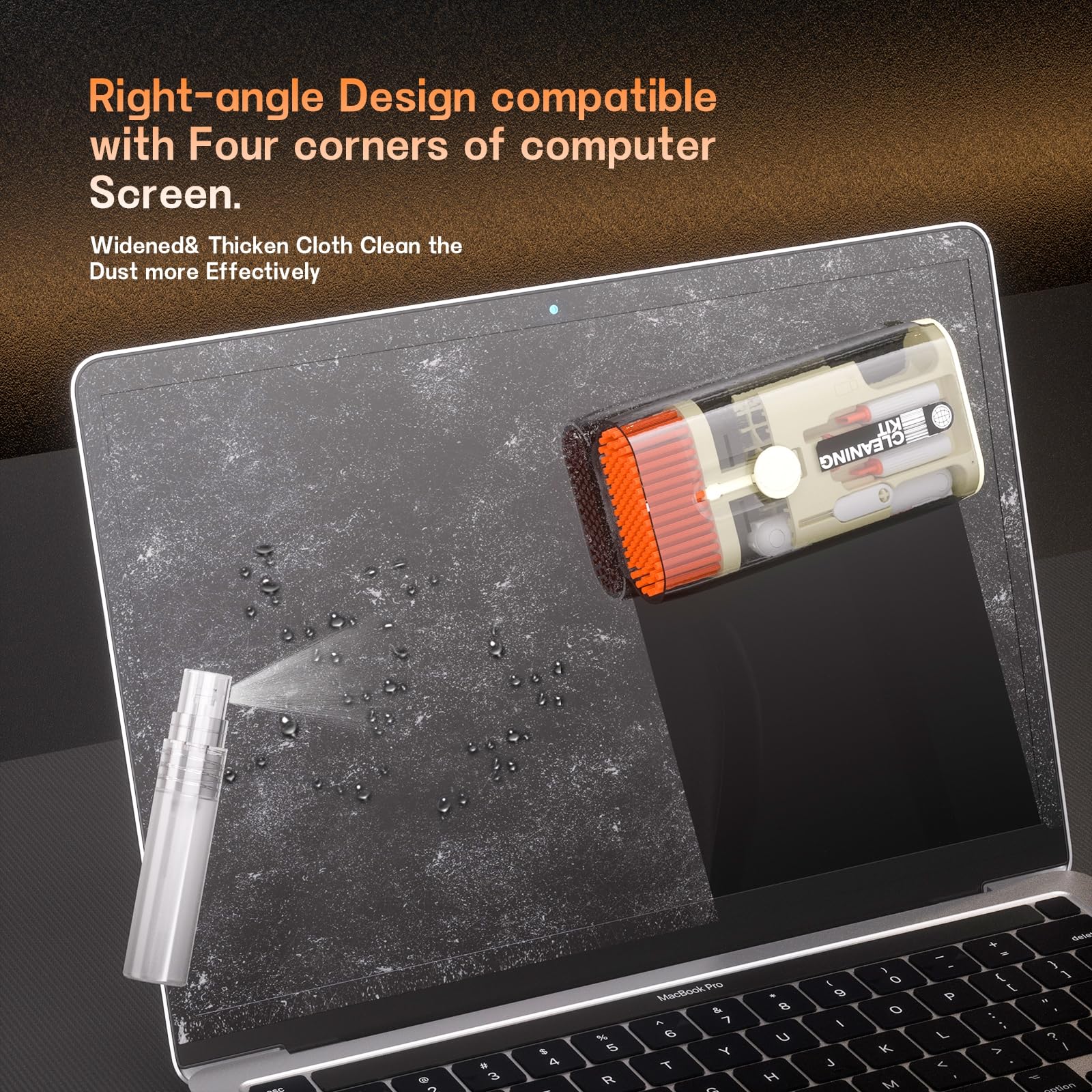 All-in-One Laptop Cleaner Kit - Keyboard, AirPods, MacBook, Tablet & Screen Cleaning Set | Dust Brush & Vacuum Tool for Computers, PC, TV, Camera Lens | Perfect for Home, Office & Travel Use