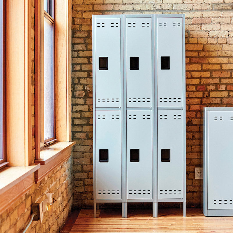 3-Tier Heavy Duty Metal Lockers for Gym, School & Office Storage - Secure Double Door Locker with Adjustable Shelves