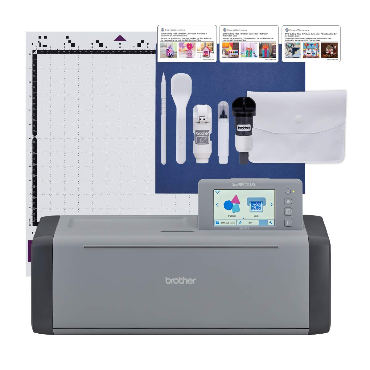 Brother ScanNCut SDX125EGY Electronic DIY Cutting Machine with Scanner - Perfect for Crafting, Scrapbooking & Home Decor Projects - Includes CADXDUFFLEG Duffel Bag for Easy Storage & Transport