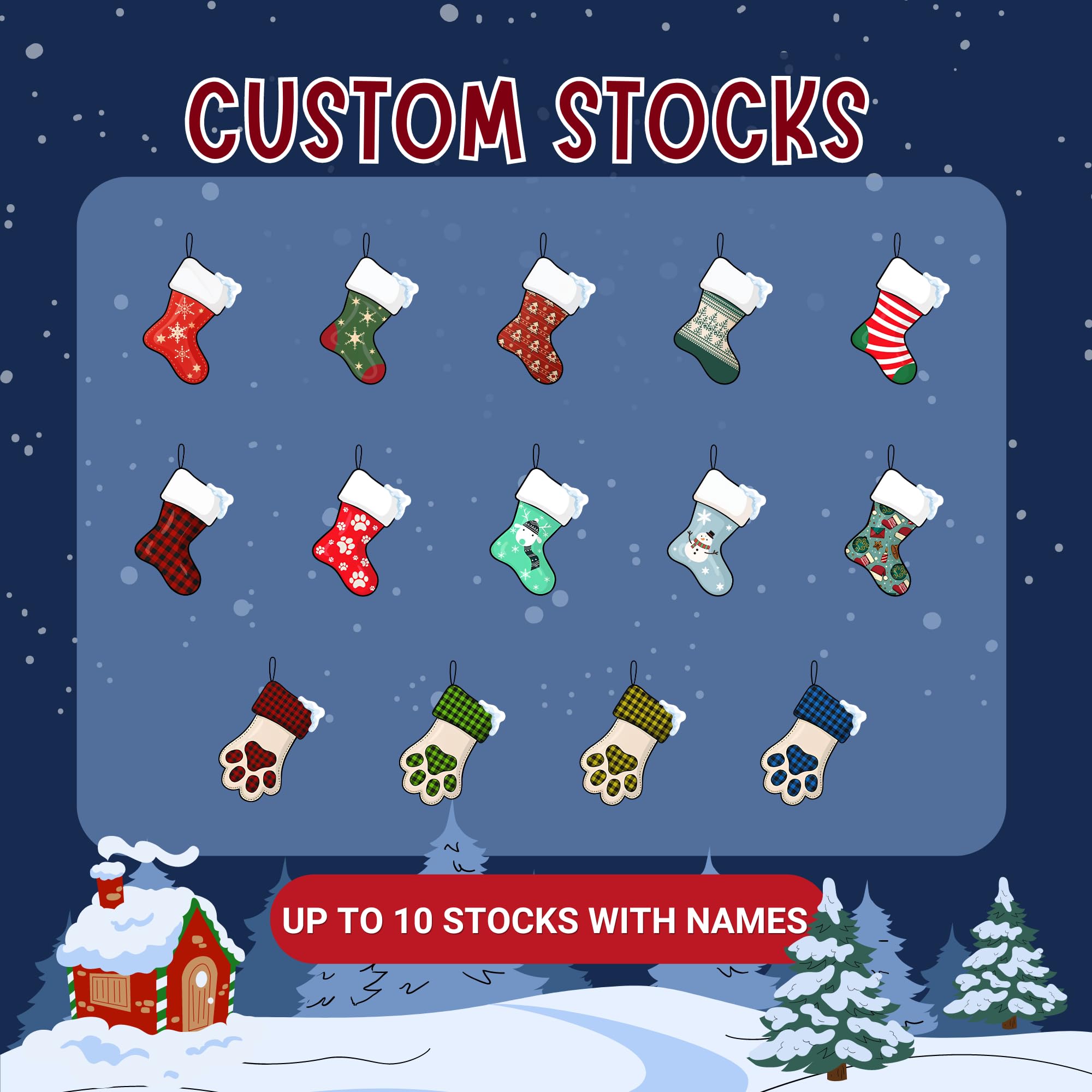Personalized Christmas Stocking Lantern for Family of 5 - Custom LED Holiday Decor with Names, Festive Fireplace Mantel Decoration, Unique Gift for Christmas Party & Family Gathering