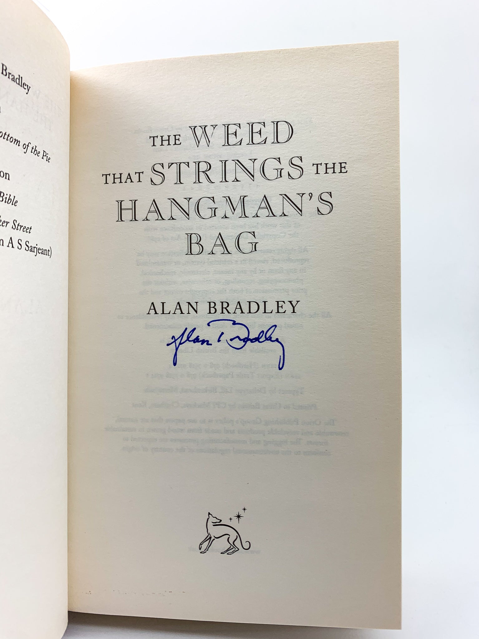 The Weed That Strings the Hangman's Bag by Alan Bradley - Signed Edition | Mystery Novel for Book Lovers & Collectors | Perfect for Gifts & Cozy Reading