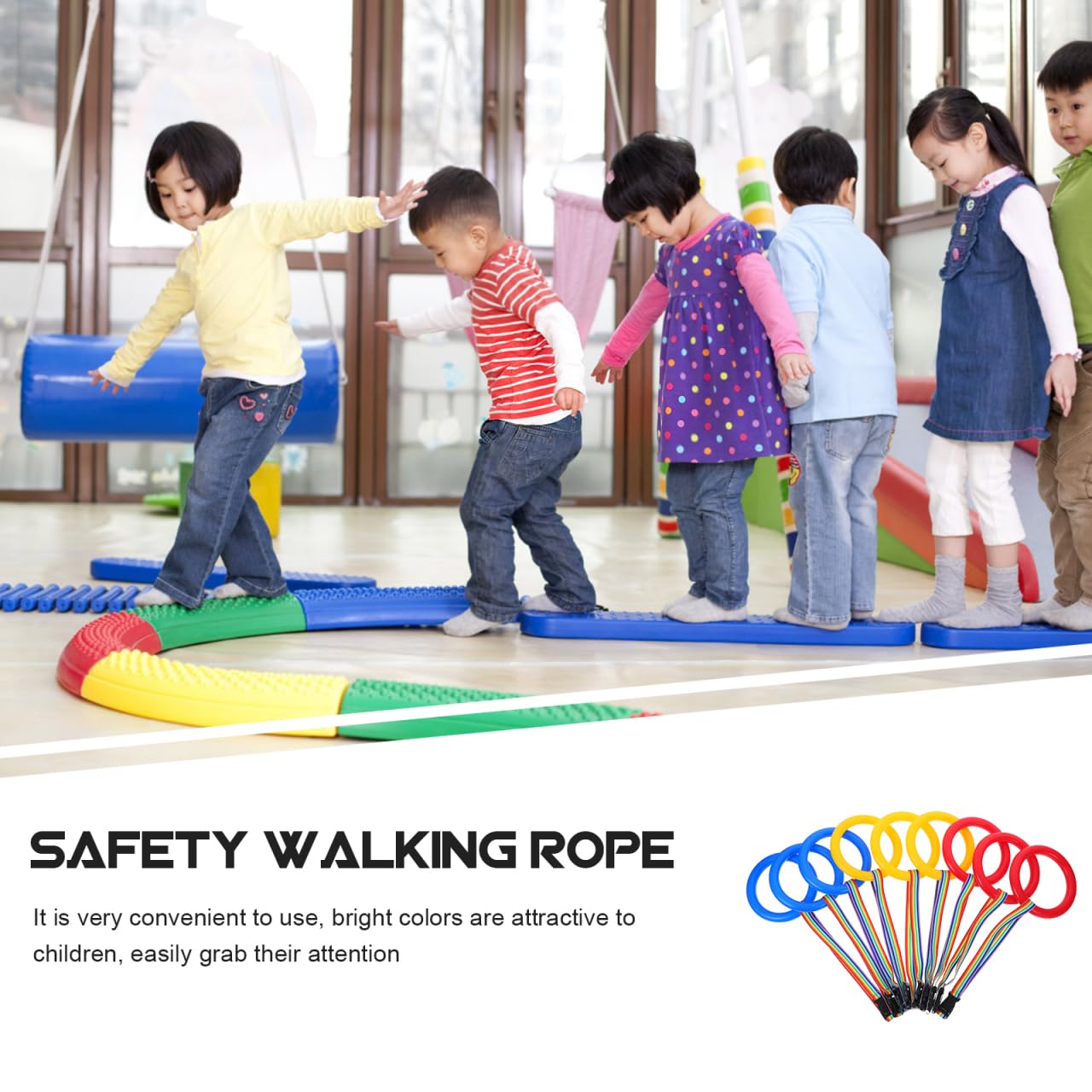 **Toddler Walking Rope – 18-Piece Adjustable Preschool Wristband for Kids, Safe & Durable Walking Aid for Classroom, Field Trips, and Outdoor Activities**