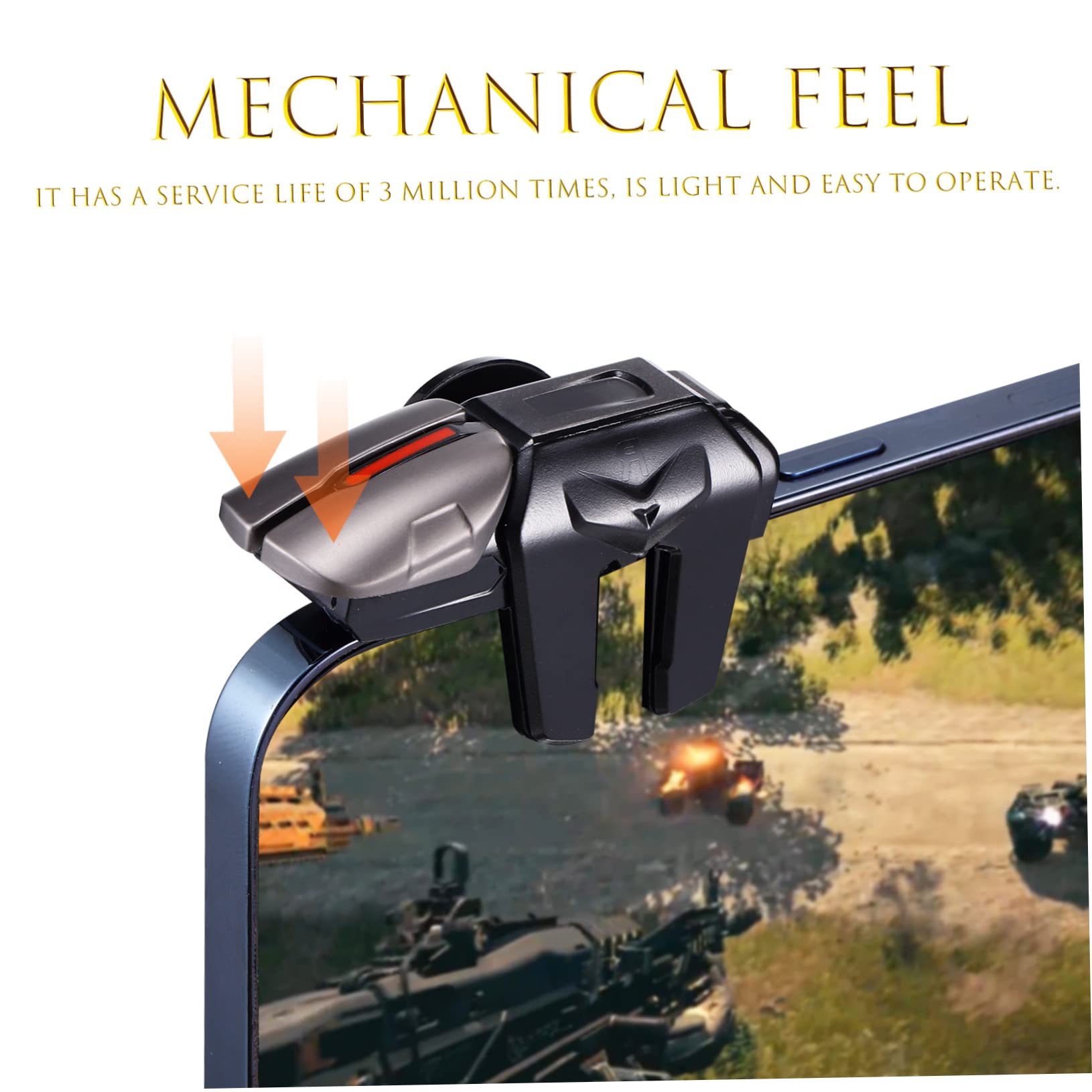 4 Pairs Auxiliary Button Gaming Triggers for PUBG Mobile - Phone Controller Grip with Cooling Radiator - Game Accessories for iPhone & Android - Enhance FPS Shooting in Fortnite, Call of Duty Mobile & More
