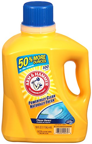 Arm & Hammer Clean Burst Liquid Laundry Detergent - 150 oz (Pack of 4) | Fresh Scent for Clothes | High Efficiency HE Washer Safe | Ideal for Family Laundry & Stain Removal