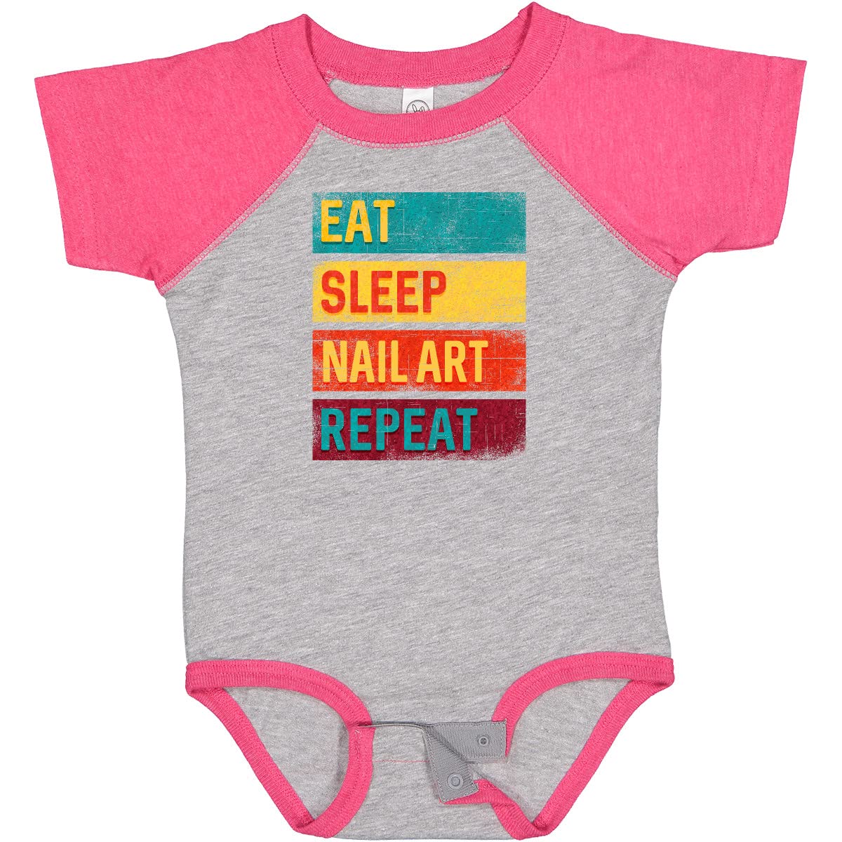 Inktastic Nail Tech Baby Bodysuit - Eat Sleep Nail Art Repeat - Cute Graphic Onesie for Infants & Toddlers - Perfect Gift for Nail Artists & Salon Lovers