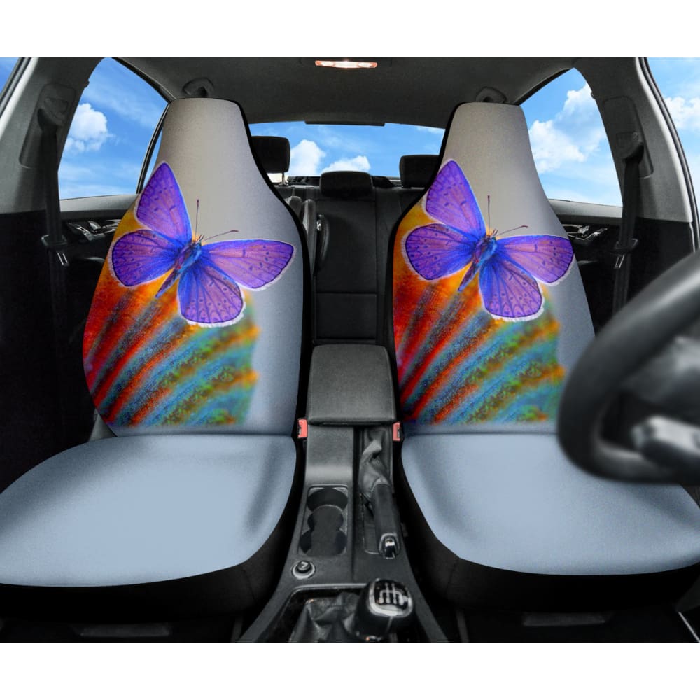 Blue Butterfly Car Seat Covers - Universal Fit for Cars, Trucks & SUVs - Soft Microfiber Fabric Protectors - Perfect for Daily Commute, Road Trips & Family Travel