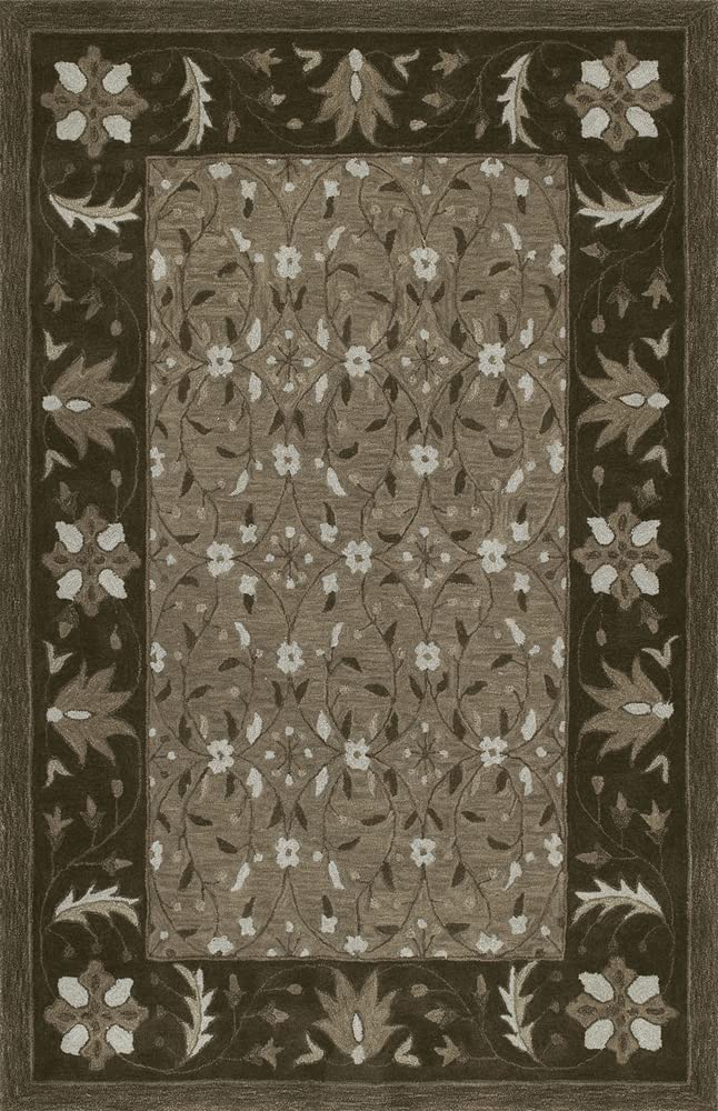 Berkley Uptown Area Rug TB1 Chocolate Brown with Vine Border - 3'6