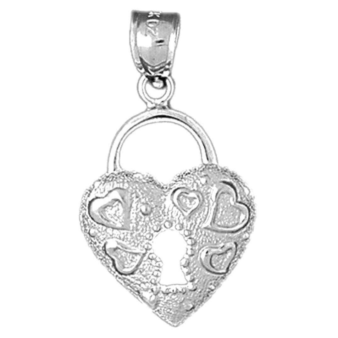 Sterling Silver 925 Heart Padlock Necklace - 30mm Romantic Lock Pendant for Couples, Best Gift for Valentine's Day & Anniversaries - Perfect for Jewelry Lovers & Special Occasions