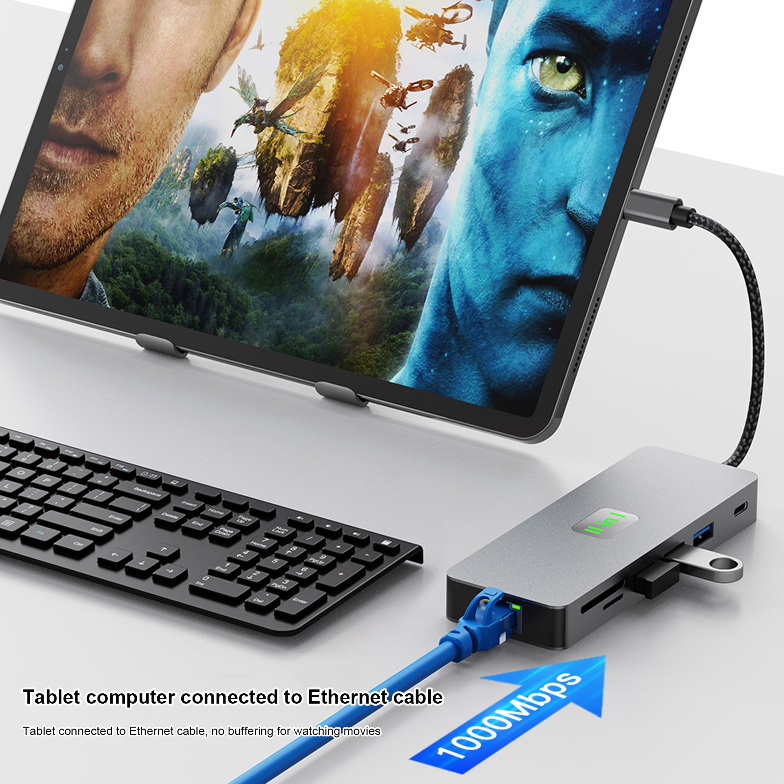 11-in-1 USB C Hub with Gigabit Ethernet, 4K HDMI, VGA, USB 3.0, 100W PD, SD/TF Card Reader & Audio Jack - Perfect for MacBook Pro/Air, iPad Pro & Windows Laptops - Ideal for Home Office, Gaming & Video Conferencing